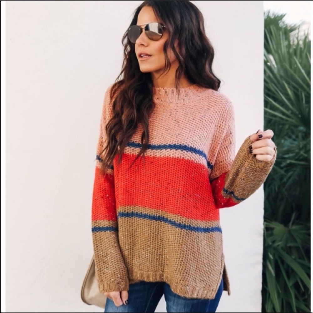 Roolee Sawtooth Striped Sweater size Small